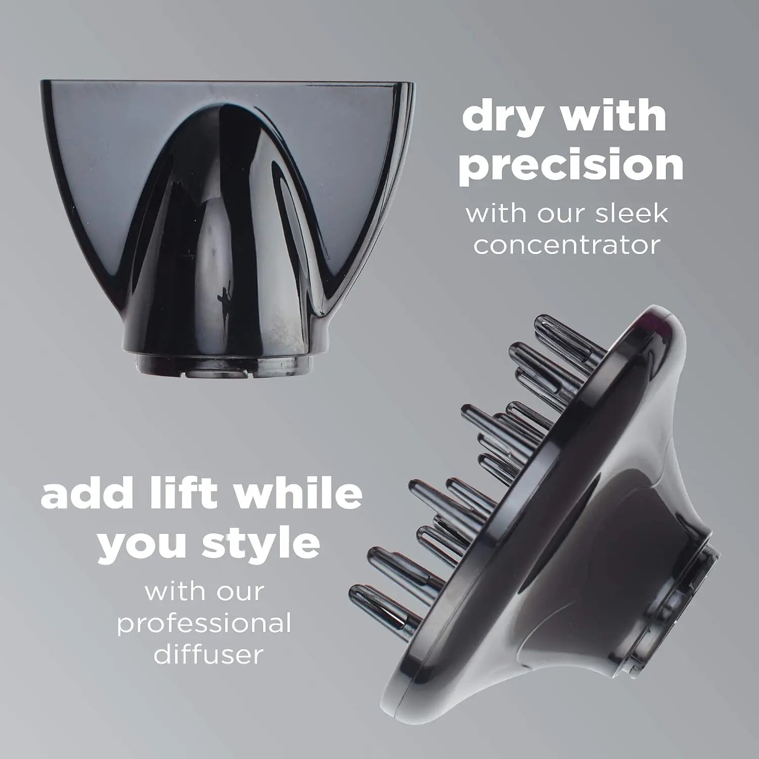 1875W AC Motor Hair Dryer with Diffuser & Concentrator, Lightweight, Ionic, Ceramic, Rose Gold