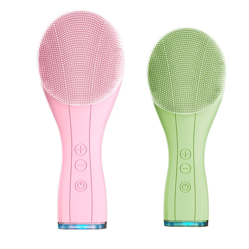 Electric Facial Cleansing Brush Deep Pore Cleaning Sonic Vibration Waterproof Acne Blackhead Remover Silicone Pore Cleaner
